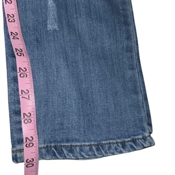 Girls I & M Jeans Distressed Denim Overalls Size L Mid-Rise Adjustable Straps - Picture 8 of 9